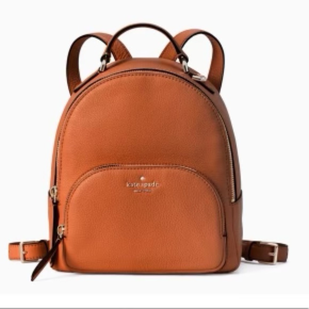 kate Spade Small Leather Backpack in Cognac